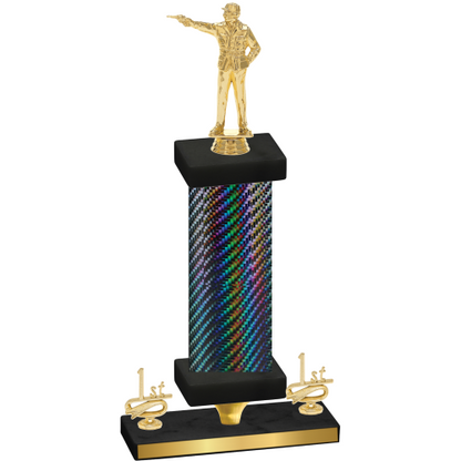 Premium Single Black Carbon Fiber First Place Shooter Trophy