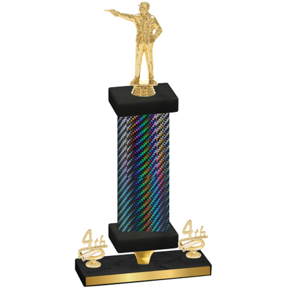 Premium Single Black Carbon Fiber Fourth Place Shooter Trophy