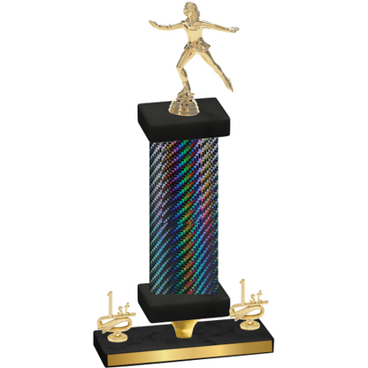 Premium Single Black Carbon Fiber First Place Skater Trophy