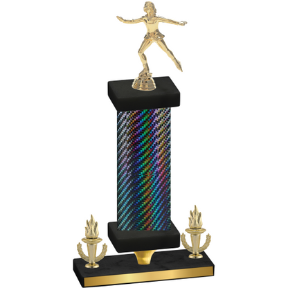 Premium Single Black Carbon Fiber Victory Skater Trophy
