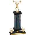 Premium Single Black Carbon Fiber Second Place Weights Trophy
