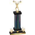 Premium Single Black Carbon Fiber Fourth Place Weights Trophy