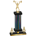 Premium Single Black Carbon Fiber Victory Weights Trophy