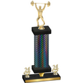 Premium Single Black Carbon Fiber Year Weights Trophy