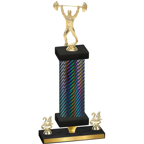 Premium Single Black Carbon Fiber Year Weights Trophy