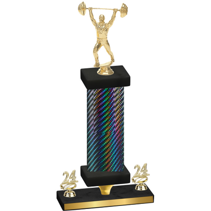 Premium Single Black Carbon Fiber Year Weights Trophy