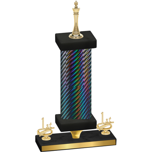 Premium Single Black Carbon Fiber First Place Chess Trophy