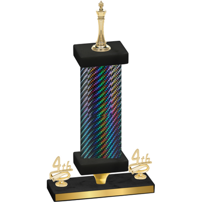 Premium Single Black Carbon Fiber Fourth Place Chess Trophy