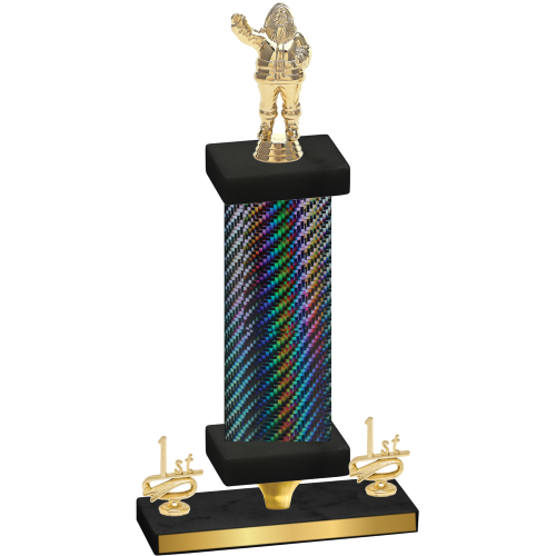 Premium Single Black Carbon Fiber First Place Holiday Trophy