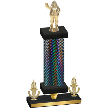 Premium Single Black Carbon Fiber Victory Holiday Trophy