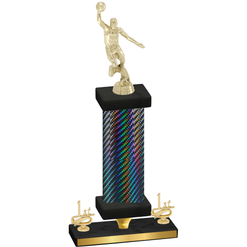Premium Single Black Carbon Fiber First Place Basketball Trophy
