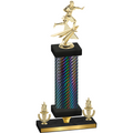 Premium Single Black Carbon Fiber Victory Flag Football Trophy