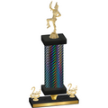 Premium Single Black Carbon Fiber Second Place Majorette Trophy