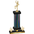 Premium Single Black Carbon Fiber Fourth Place Majorette Trophy