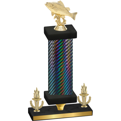 Premium Single Black Carbon Fiber Victory Fishing Trophy