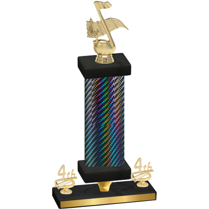 Premium Single Black Carbon Fiber Fourth Place Music Trophy
