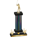 Premium Single Black Carbon Fiber Second Place Golf Trophy
