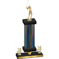 Premium Single Black Carbon Fiber Year Golf Trophy