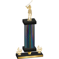 Premium Single Black Carbon Fiber Fourth Place Golf Trophy