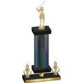 Premium Single Black Carbon Fiber Victory Golf Trophy