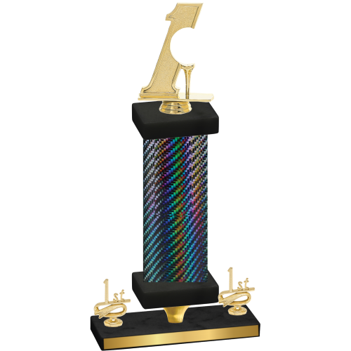Premium Single Black Carbon Fiber First Place Golf Trophy