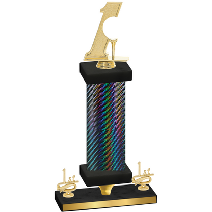 Premium Single Black Carbon Fiber First Place Golf Trophy