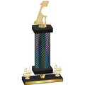 Premium Single Black Carbon Fiber Fourth Place Golf Trophy