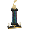 Premium Single Black Carbon Fiber Year Golf Trophy