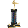 Premium Single Black Carbon Fiber First Place Karate Trophy
