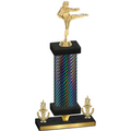Premium Single Black Carbon Fiber Victory Karate Trophy