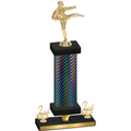 Premium Single Black Carbon Fiber Second Place Karate Trophy