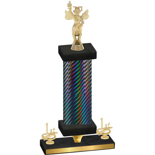Premium Single Black Carbon Fiber First Place Academics Trophy