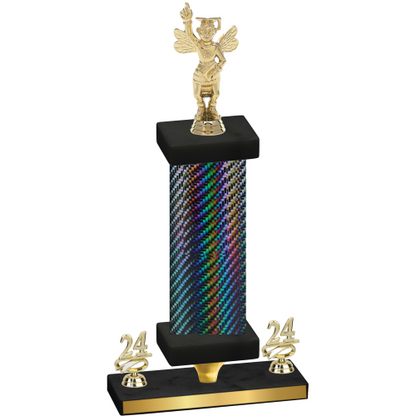 Premium Single Black Carbon Fiber Year Academics Trophy