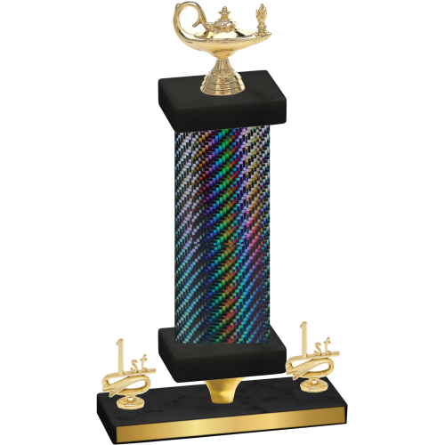 Premium Single Black Carbon Fiber First Place Academics Trophy