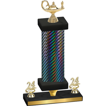 Premium Single Black Carbon Fiber Year Academics Trophy