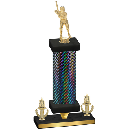 Premium Single Black Carbon Fiber Victory Baseball Trophy