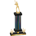 Premium Single Black Carbon Fiber Third Place Softball Trophy