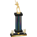 Premium Single Black Carbon Fiber Year Softball Trophy