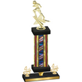 Premium Single Flag USA Fourth Place Football Trophy