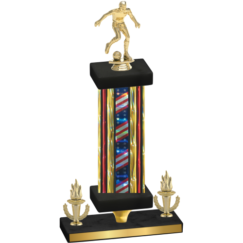 Premium Single Flag USA Victory Soccer Trophy