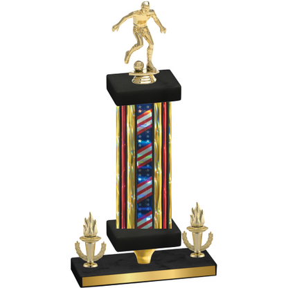 Premium Single Flag USA Victory Soccer Trophy