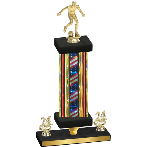 Premium Single Flag USA Year Soccer Trophy