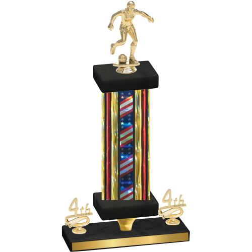 Premium Single Flag USA Fourth Place Soccer Trophy