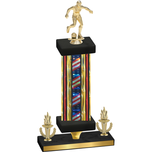 Premium Single Flag USA Victory Soccer Trophy