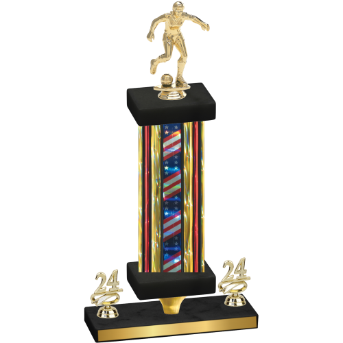 Premium Single Flag USA Year Soccer Trophy