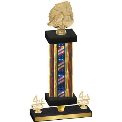 Premium Single Flag USA Fourth Place Soccer Trophy