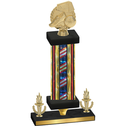 Premium Single Flag USA Victory Soccer Trophy