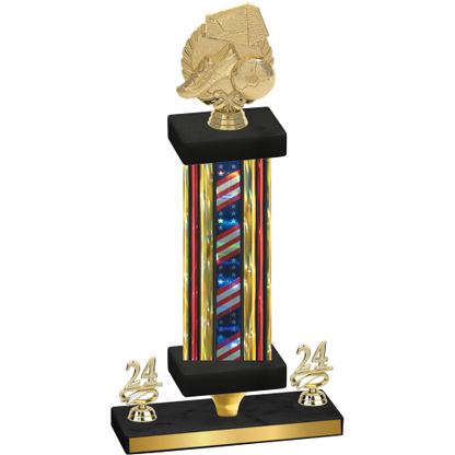 Premium Single Flag USA Year Soccer Trophy
