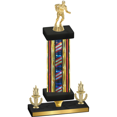 Premium Single Flag USA Victory Rugby Trophy