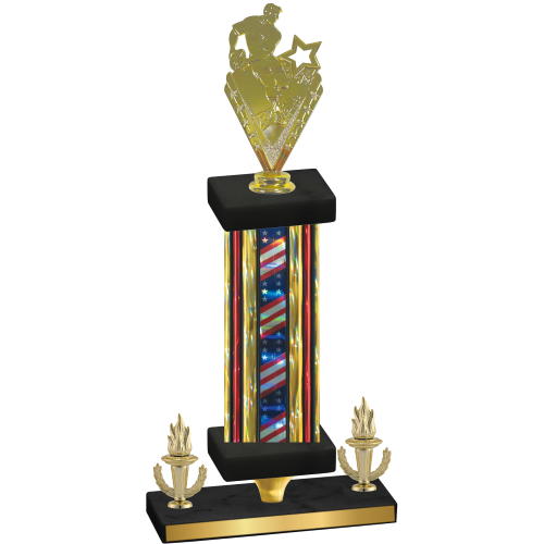 Premium Single Flag USA Victory Rugby Trophy